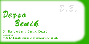 dezso benik business card